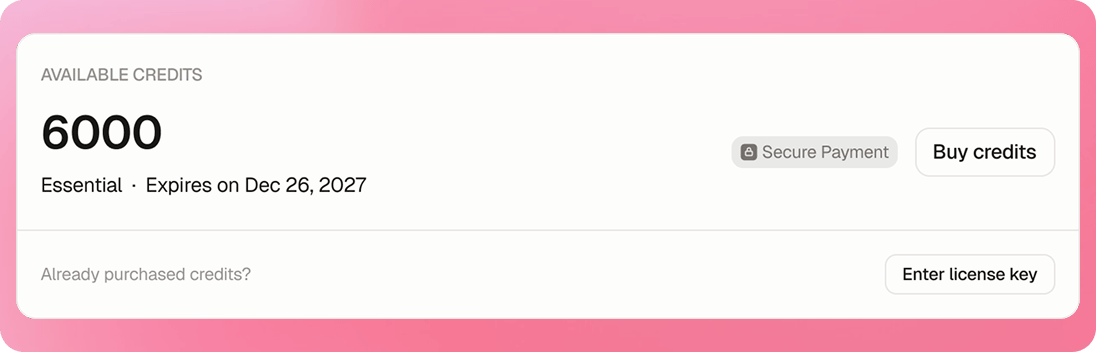 The Moodbase credits balance panel.