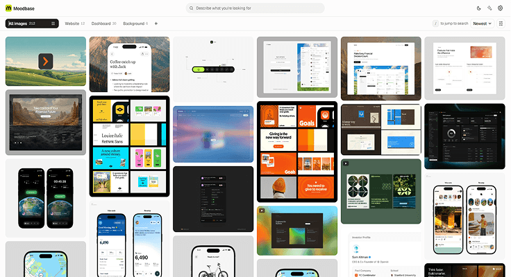 Masonry grid of saved images.