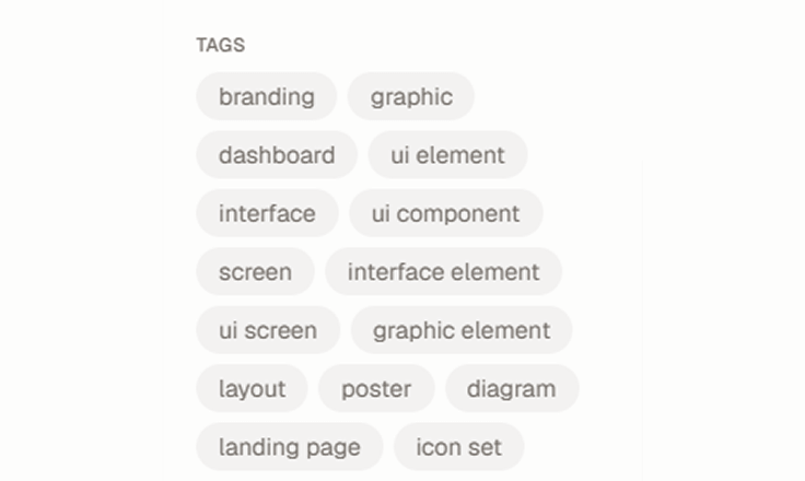 Tags grouped by facet.