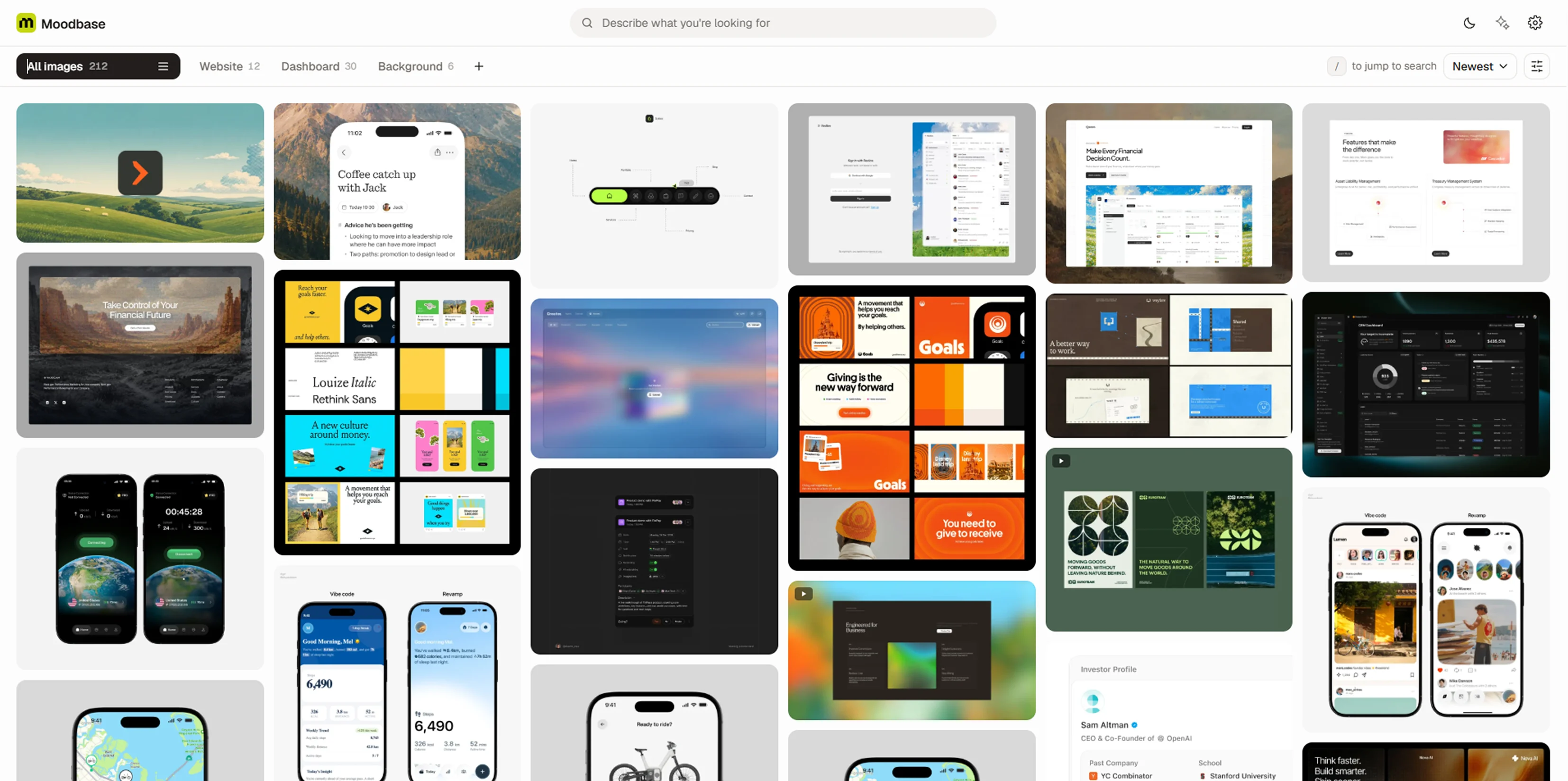Your visual library with search, collections and AI-powered organization.